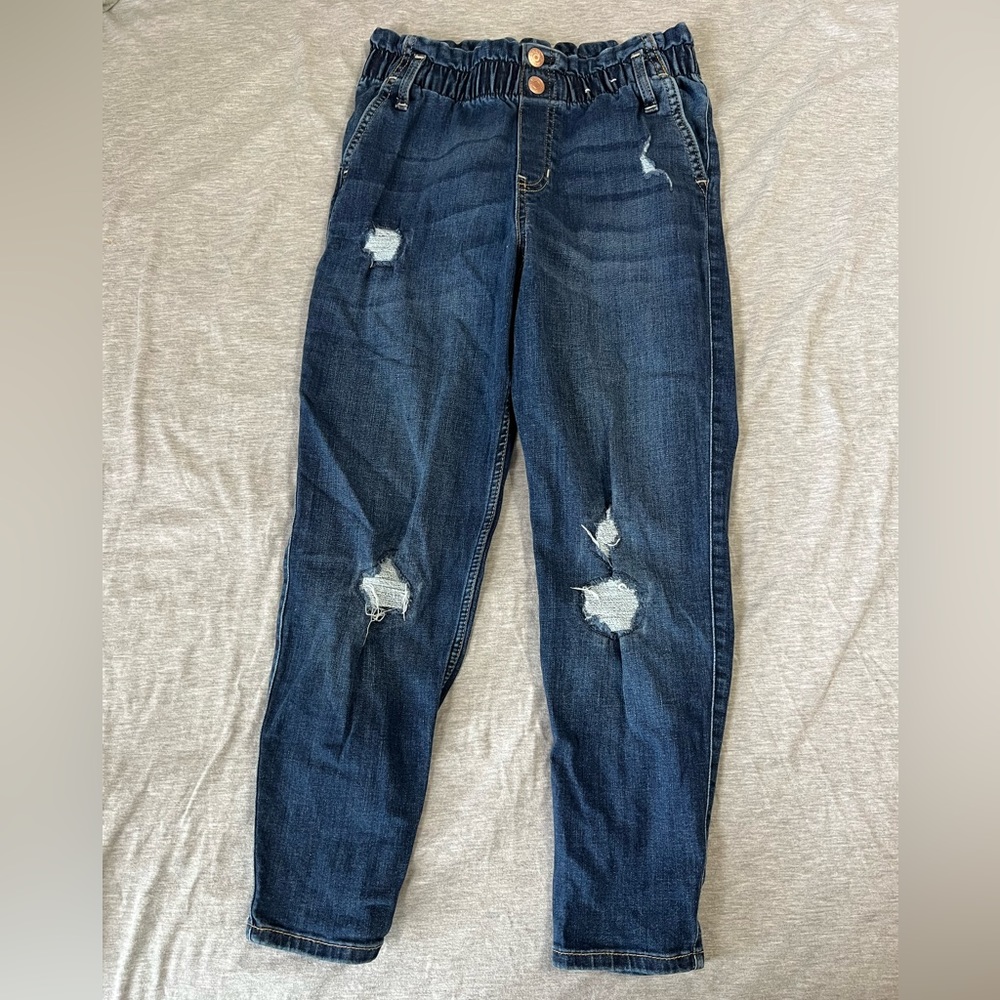 Abercrombie kids high-rise mini mom jeans size 11/12 dark wash